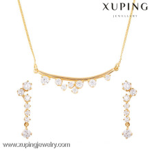 63666- Xuping Big promoción 18k oro joyería moderna venta conjunto de diseño